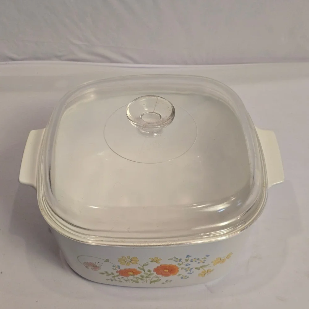 Corning Ware A-5-B 5 Quart‎ Wildflower Casserole Dish with Lid Vintage Pyroceram